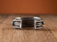Heavy Navajo Silver and Turquoise Cuff Bracelet