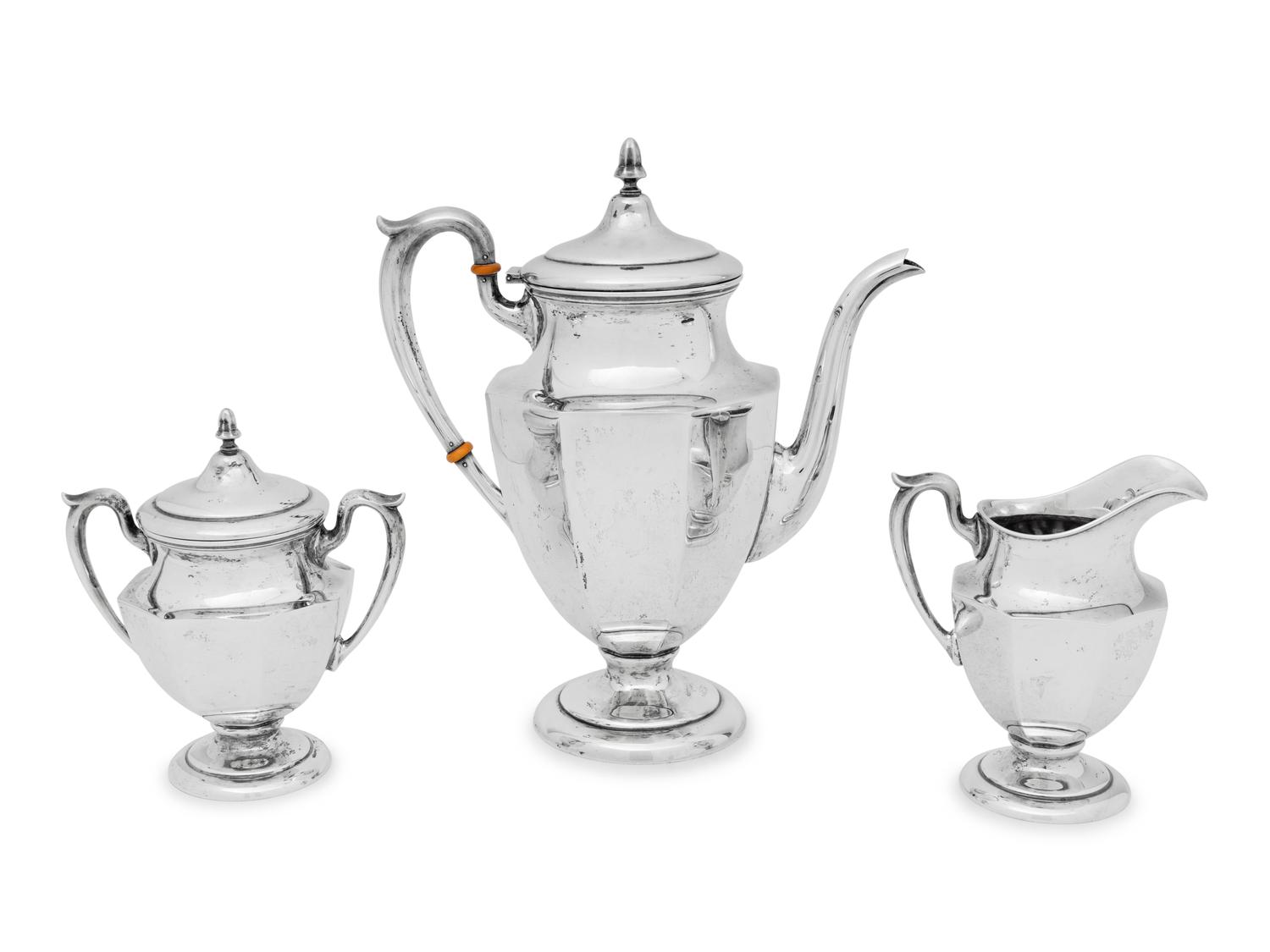 An American Silver Three-Piece Coffee Service
