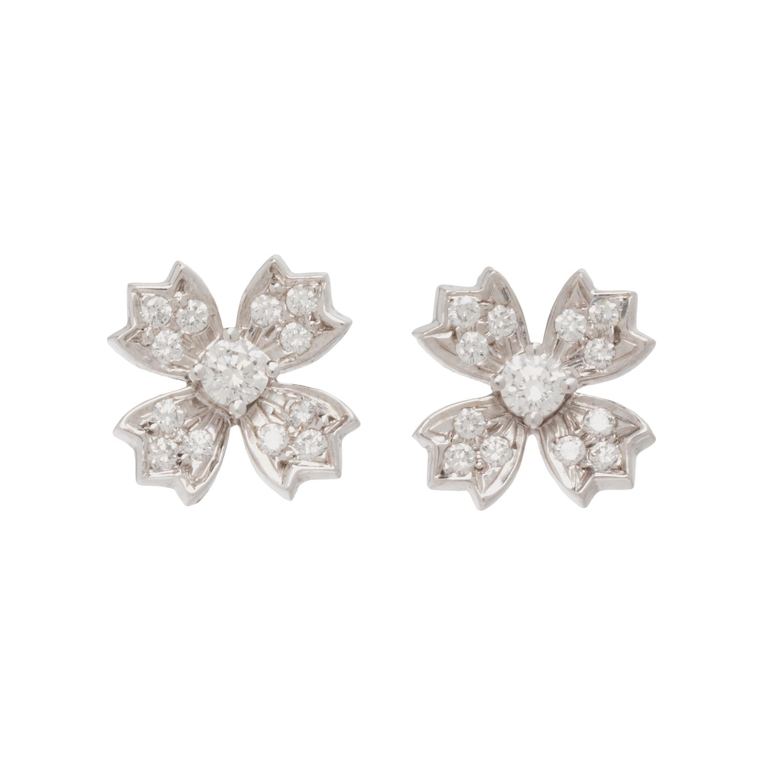 TIFFANY & CO., DIAMOND 'FLORET' EARRINGS