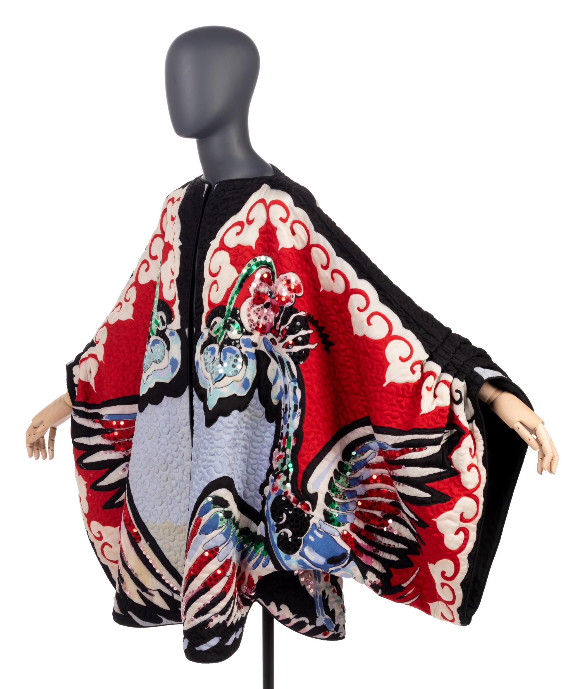 Michaele Vollbracht Quilted Silk Coat, 1970s