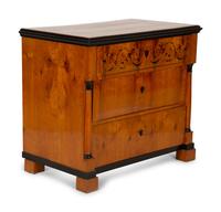 An Austrian Biedermeier Cherry and Ebonized Inlaid Commode — 19th Century