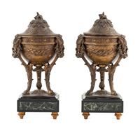 A Pair of French Cast Metal Cassolettes