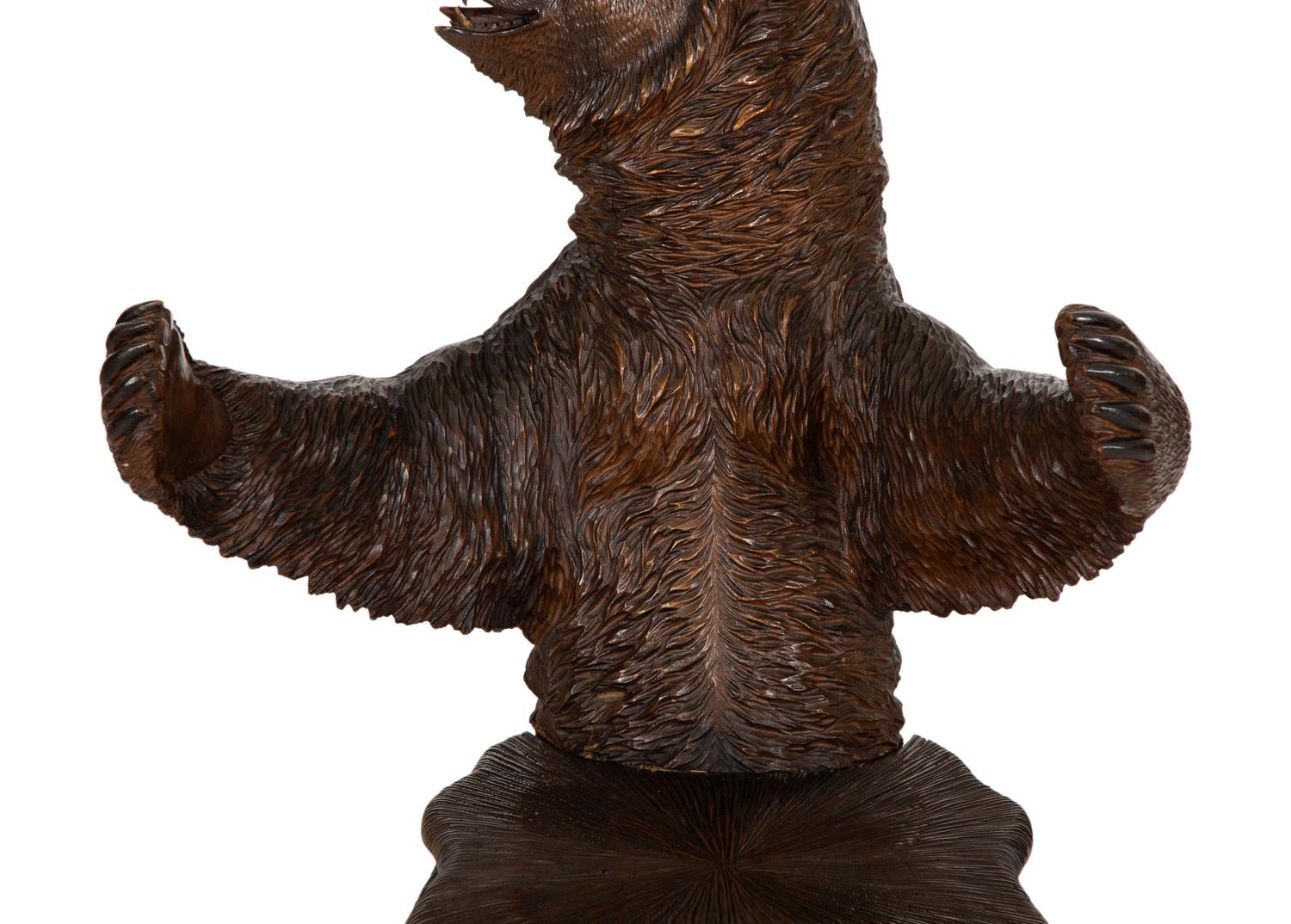 A Swiss Black Forest Bear-form Carved Chair