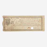 [American Revolution] [Porter, Moses] Partially-printed United States Loan-Office Certificate