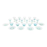 A Set of Steuben Threaded Glass Stemware