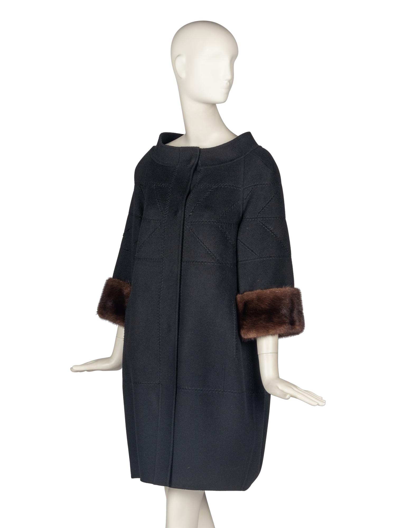 J. Mendel Wool Coat With Mink Trim
