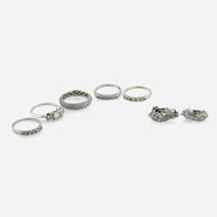A Collection of White Metal and Diamond Jewelry