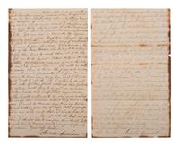 [CIVIL WAR]. A group of 4 letters written by Lieutenant Malcom Ammidon, Companies H & C, 34th Massachusetts, with Lincoln and slavery content.