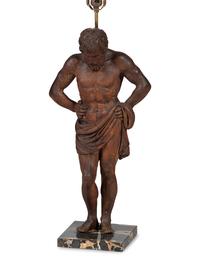 A Pair of Carved Pine Figures of Classical Men