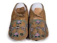 Apsáalooke [Crow] Beaded Hide Moccasins, with Buffalo Hide Parfleche Soles