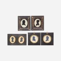 A group of six framed silhouettes, William Bache (1771-1845) and others, late 18th / early 19th century