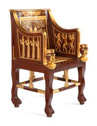An Egyptian Revival Throne Chair