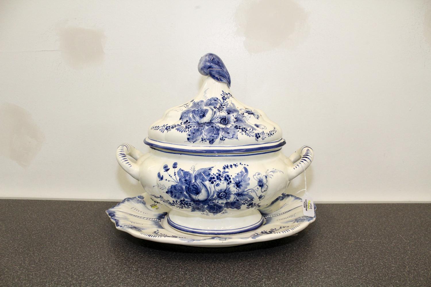 An Italian Ceramic Tureen. Width 17 inches.