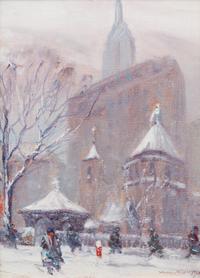 Johann Berthelsen, (American, 1883-1972), Snowscape