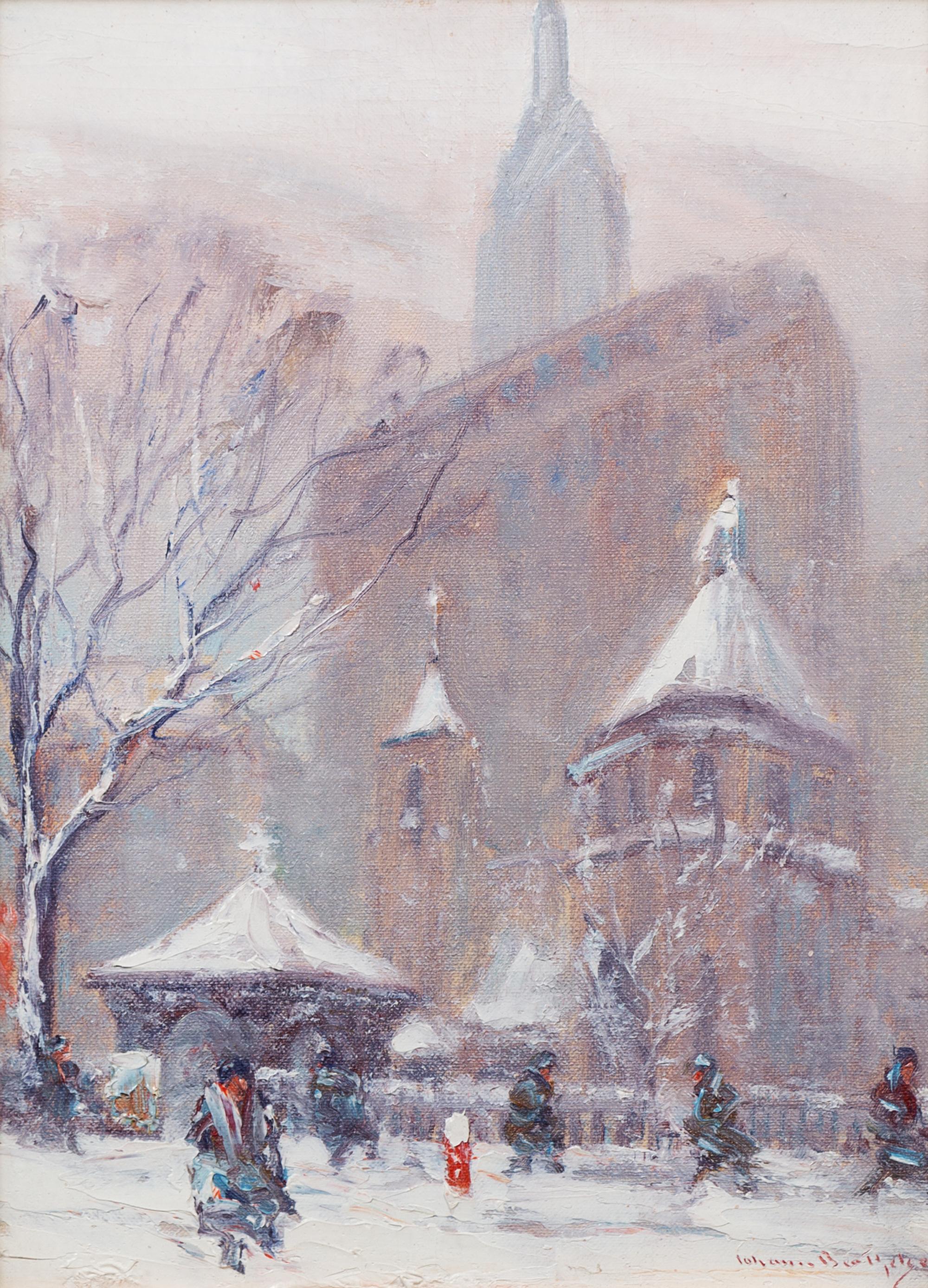 Johann Berthelsen, (American, 1883-1972), Snowscape