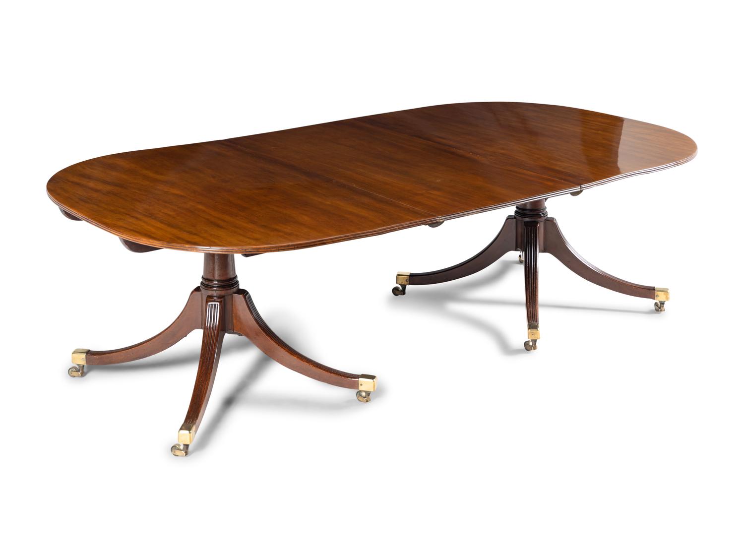 A George III Mahogany Double Pedestal Dining Table