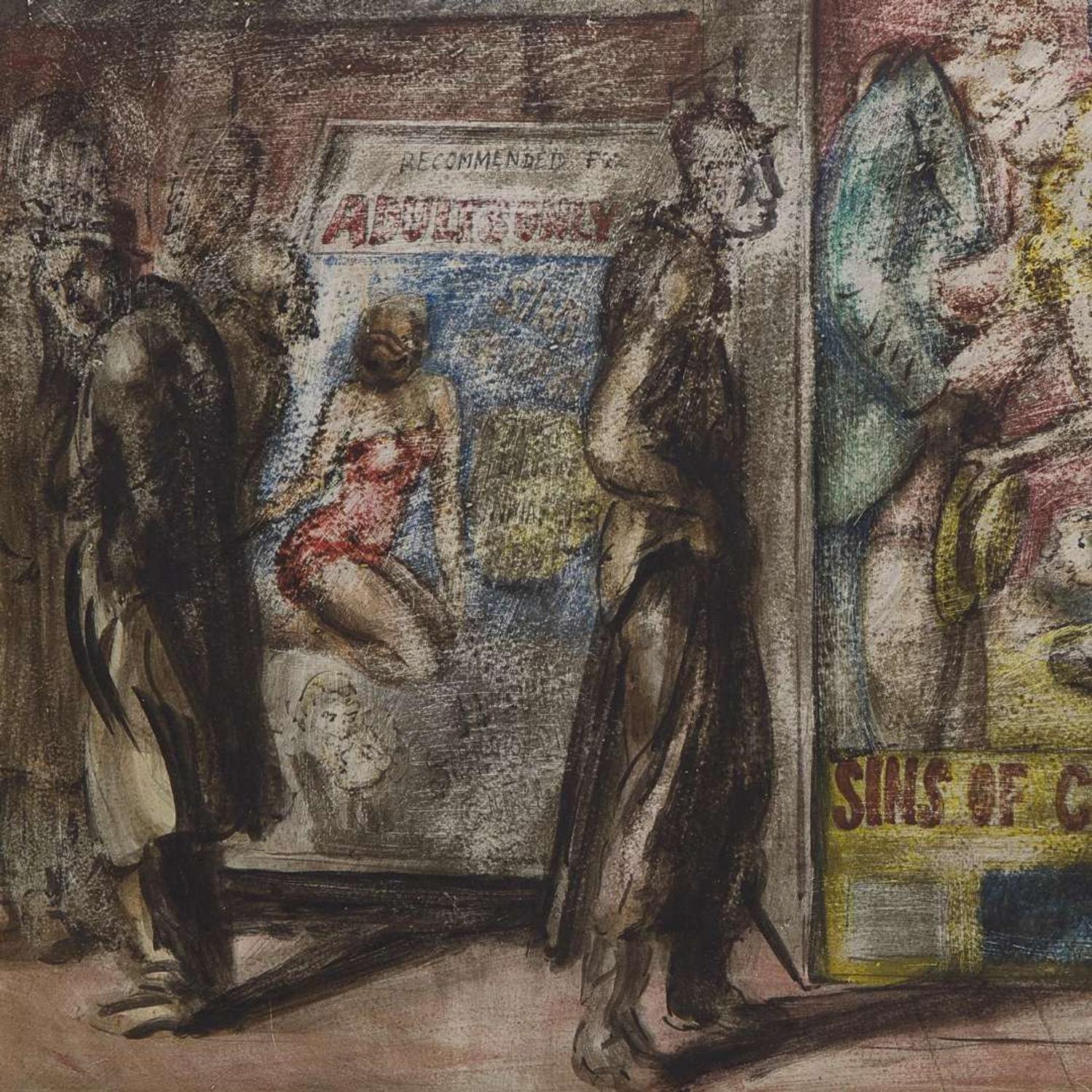 Reginald Marsh (American, 1898-1954) 42nd St Movies, 1946