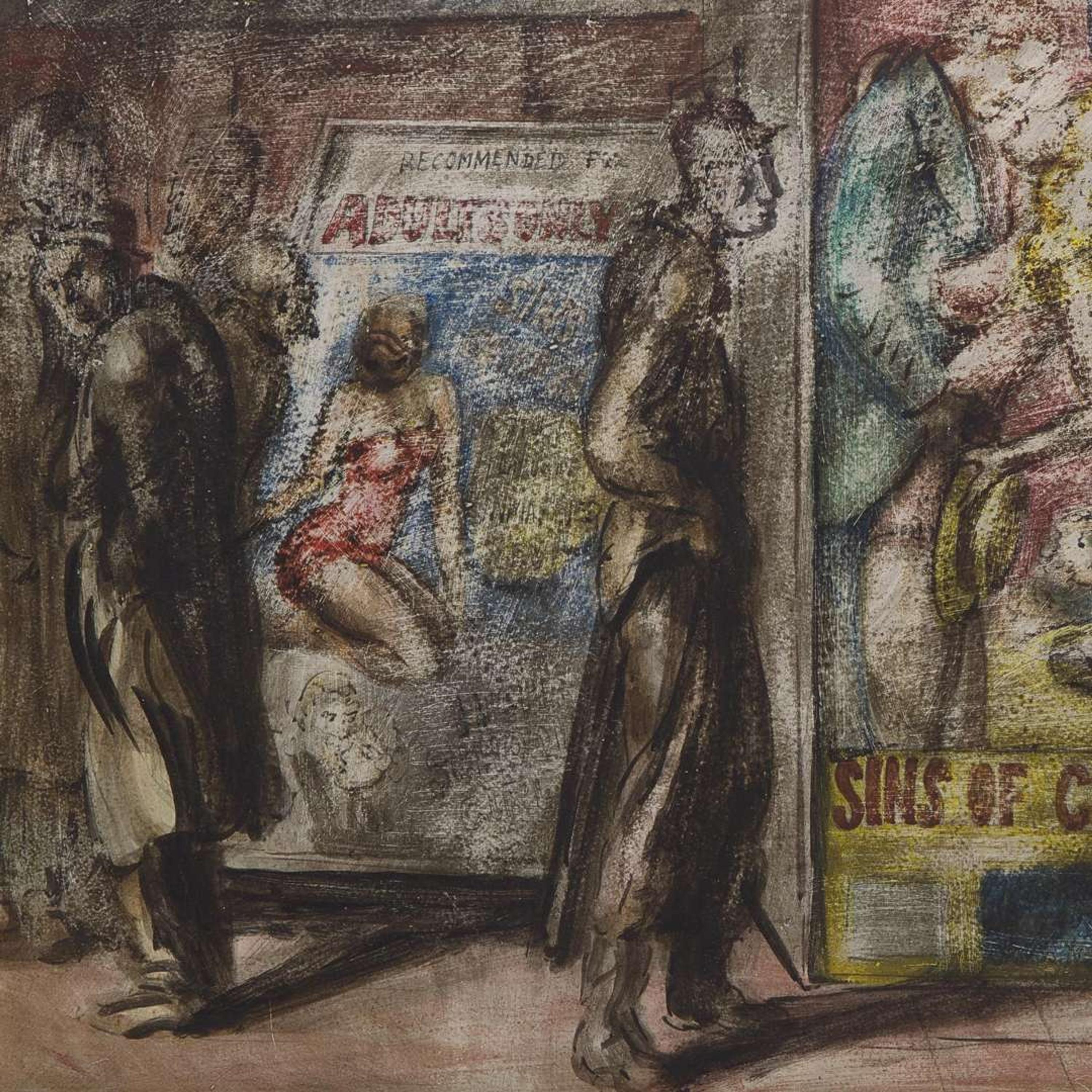 Reginald Marsh (American, 1898-1954) 42nd St Movies, 1946