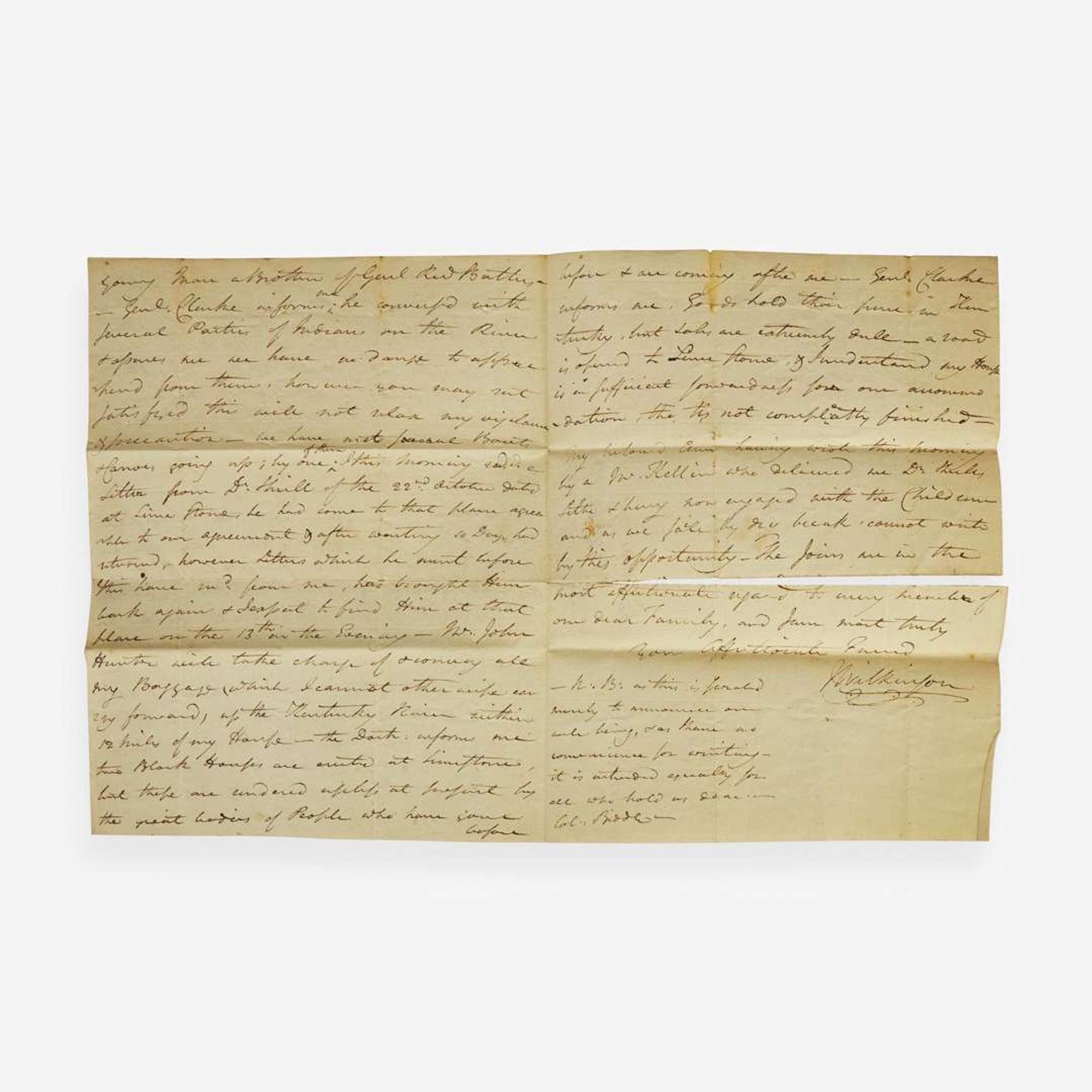 [Americana] Wilkinson, James, and Clement Biddle Group of 3 Autograph Letters, signed