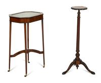 A George III Mahogany Vitrine Table and a Kettle Stand