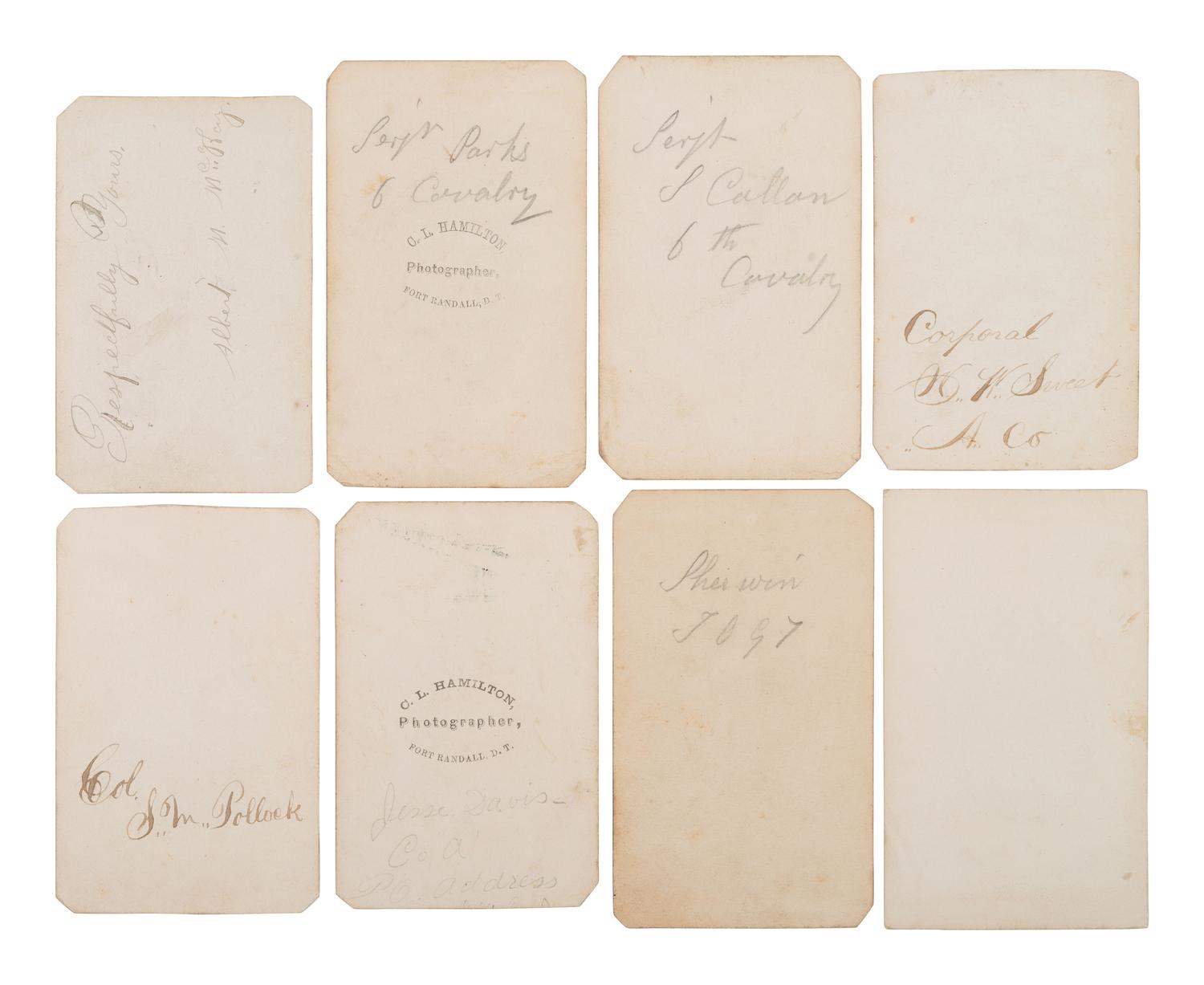 [INDIAN WARS]. A collection of CDVs of 6th Iowa Cavalrymen who were involved in General Alfred Sully's Expedition against the Sioux, ca 1863-1865.