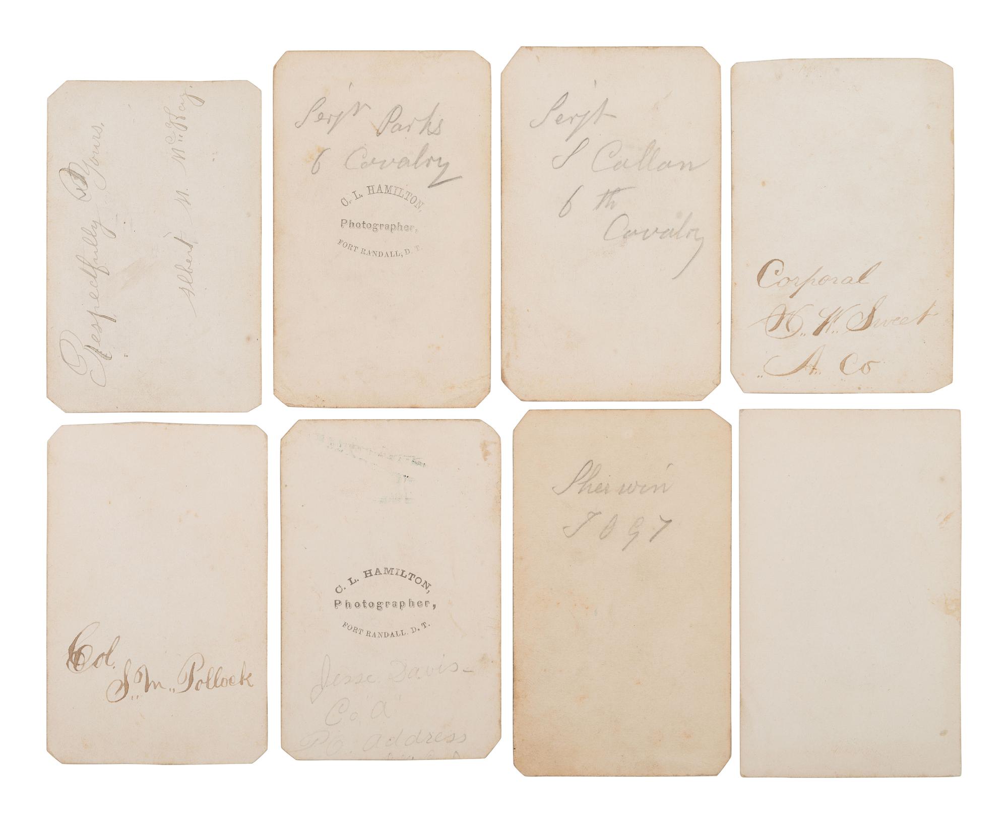 [INDIAN WARS]. A collection of CDVs of 6th Iowa Cavalrymen who were involved in General Alfred Sully's Expedition against the Sioux, ca 1863-1865.