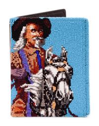 Beaded Leather Wallet, Buffalo Bill