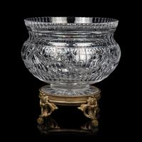 A Continental Gilt Bronze Mounted Cut Glass Centerpiece