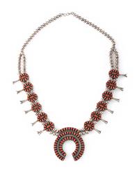 Navajo or Zuni Reversible Cluster Squash Blossom Necklace