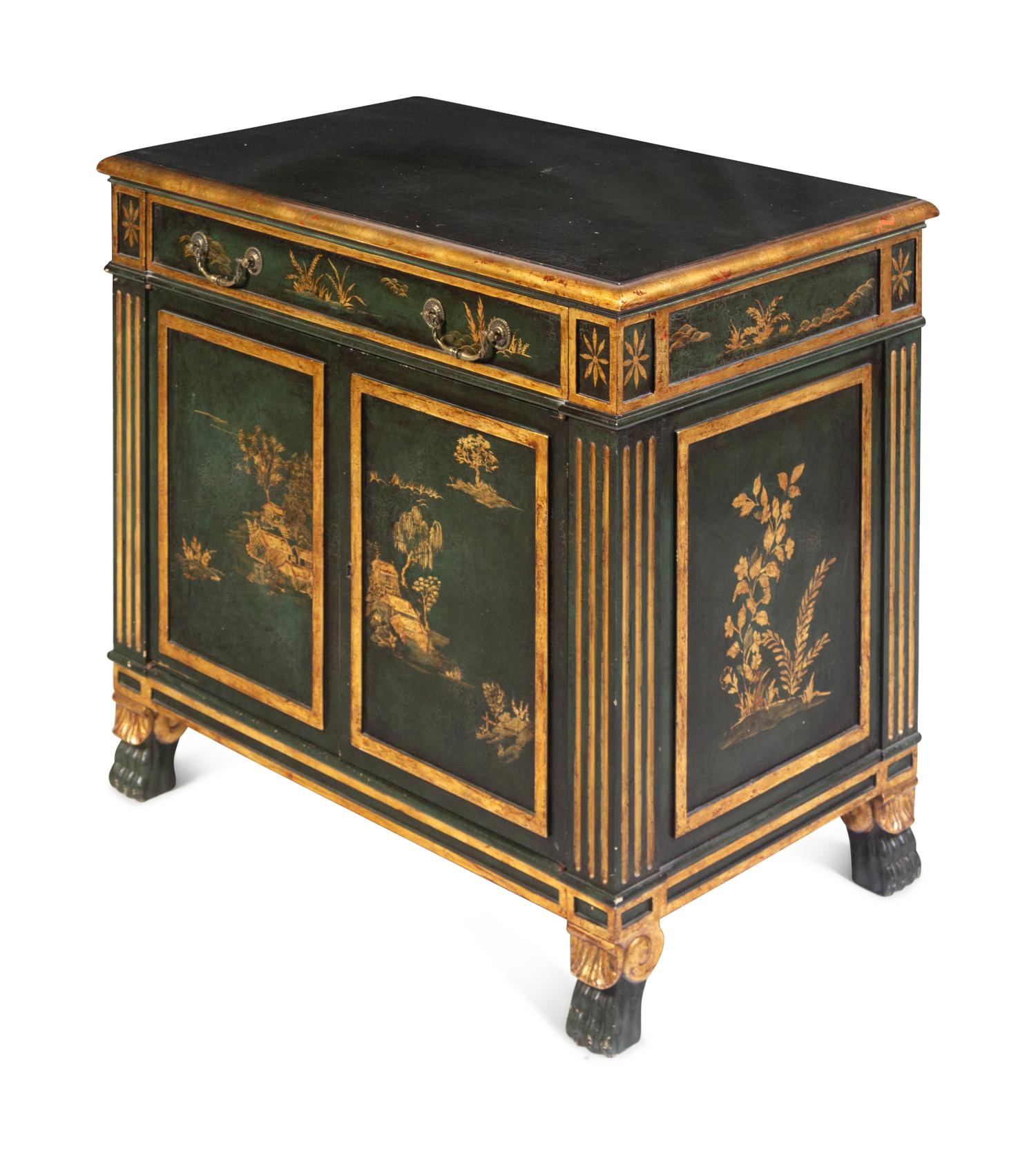 A Regency Style Chinoiserie-Decorated Console Cabinet