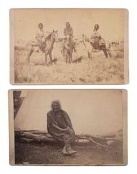 [NATIVE AMERICANS]. GOFF, Orlando S. (1843-1916), photographer. Two cabinet cards of Crow Indians.