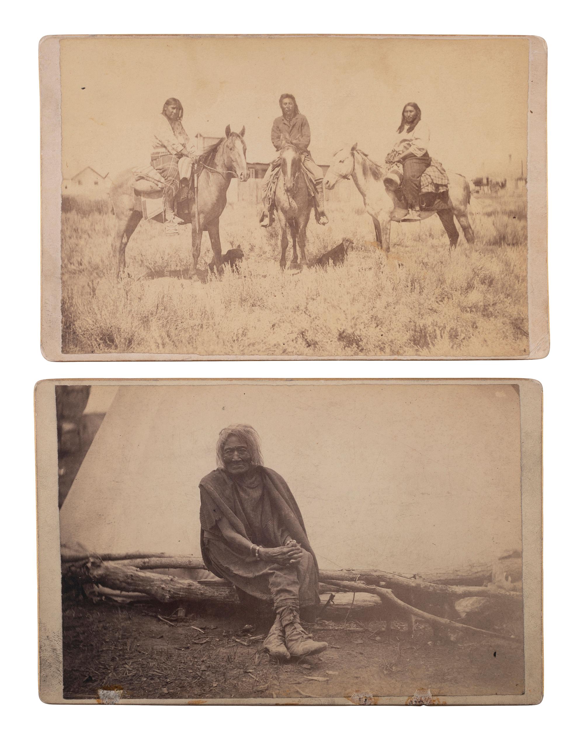 [NATIVE AMERICANS]. GOFF, Orlando S. (1843-1916), photographer. Two cabinet cards of Crow Indians.
