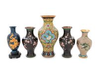 Ten Chinese Cloisonné Enameled and Resin Vessels