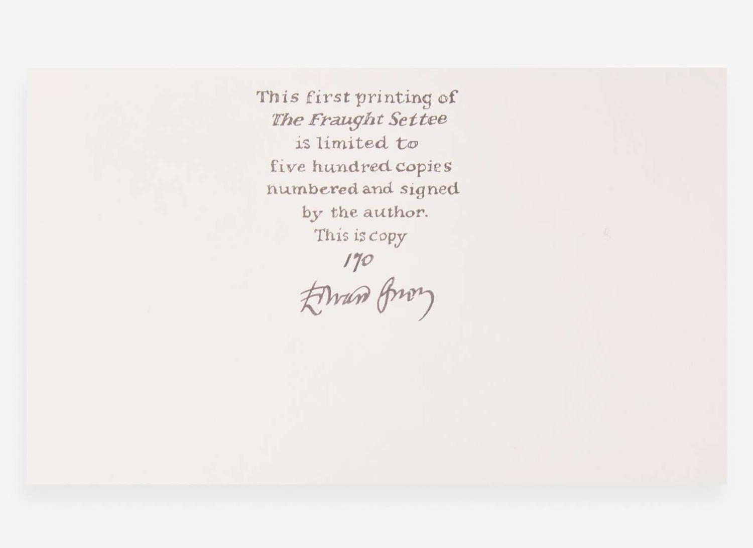 [Children's & Illustrated] Gorey, Edward: Group of 9 Signed Fantod Press Publications