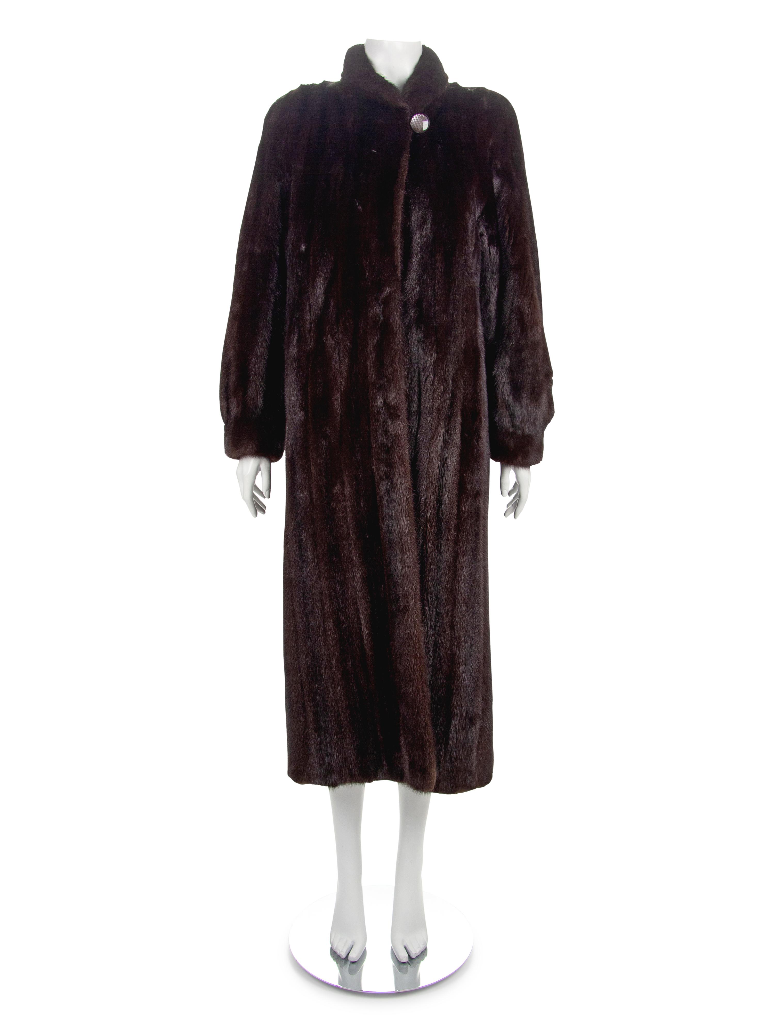 Marshall Fields Long Mink Coat, 1980-90s