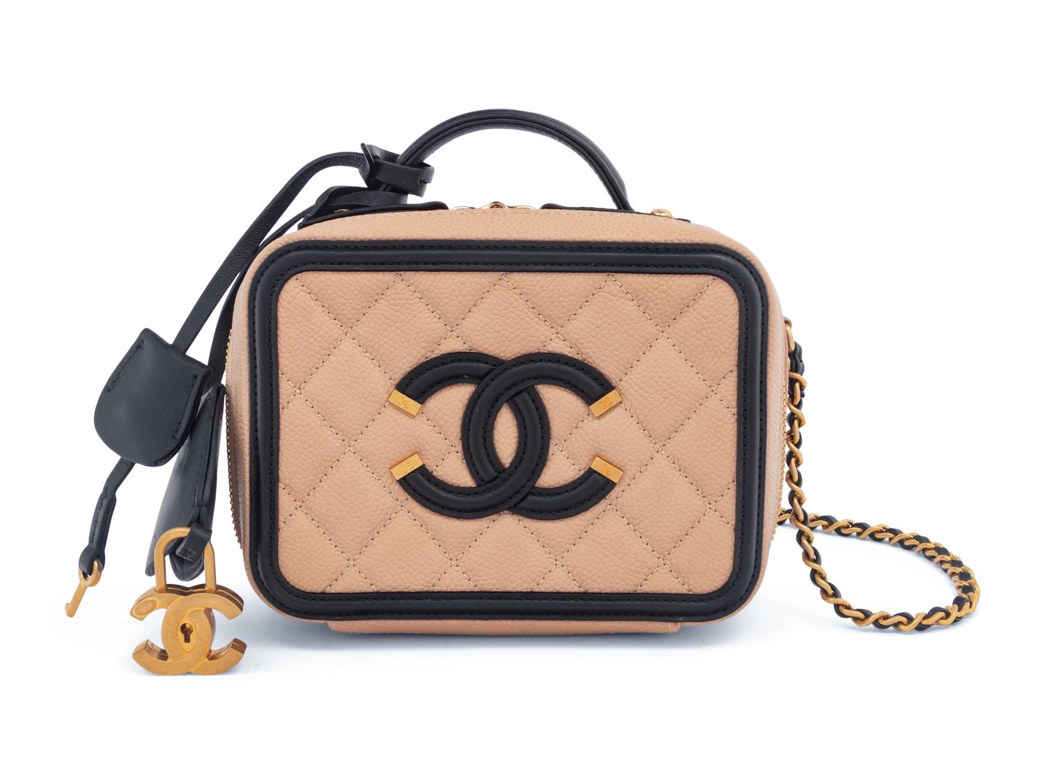 Chanel Quilted Small CC Filigree Vanity Case