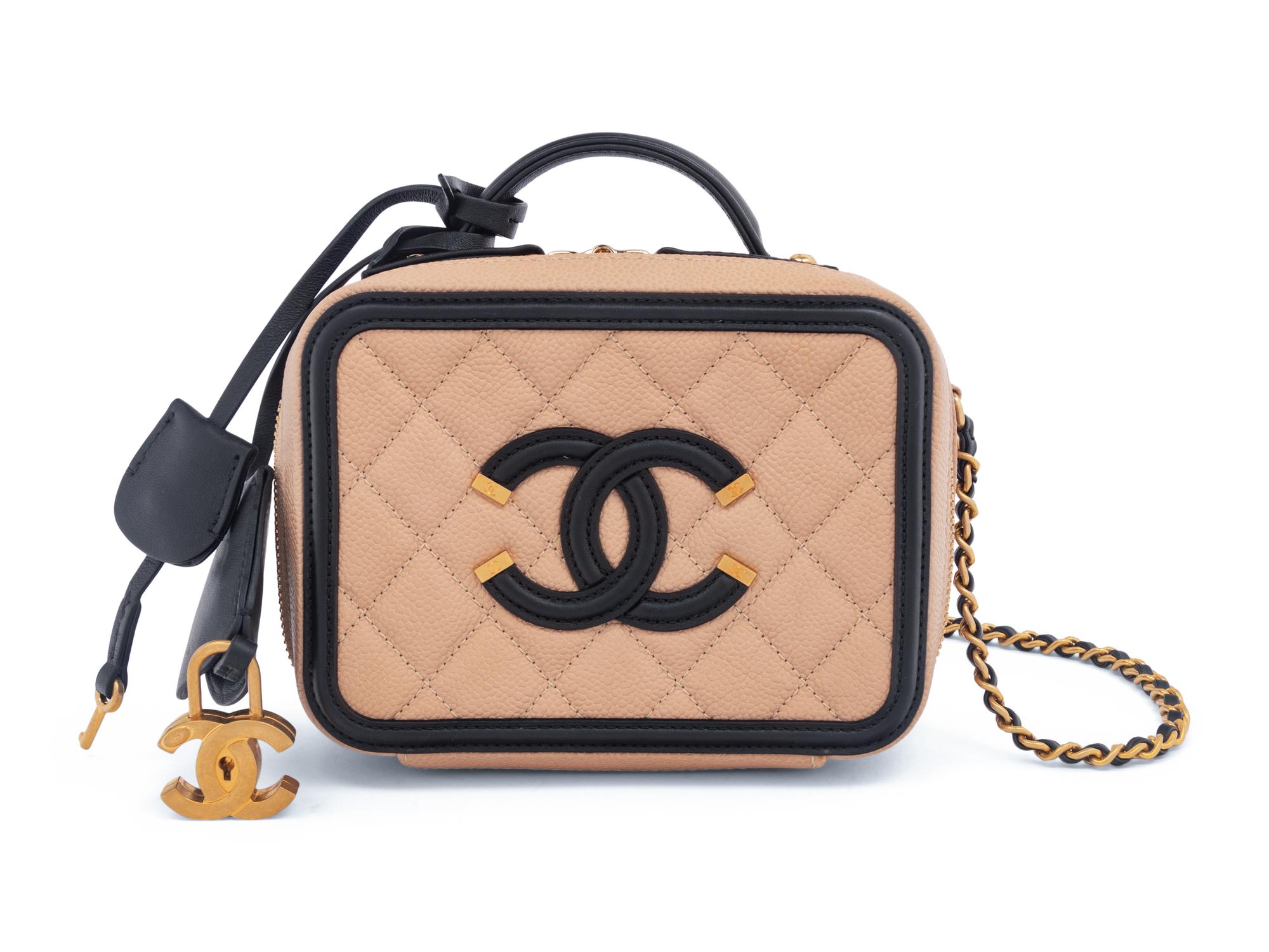 Chanel Quilted Small CC Filigree Vanity Case
