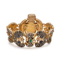 MULTIGEM AND DIAMOND EGYPTIAN MOTIF BRACELET