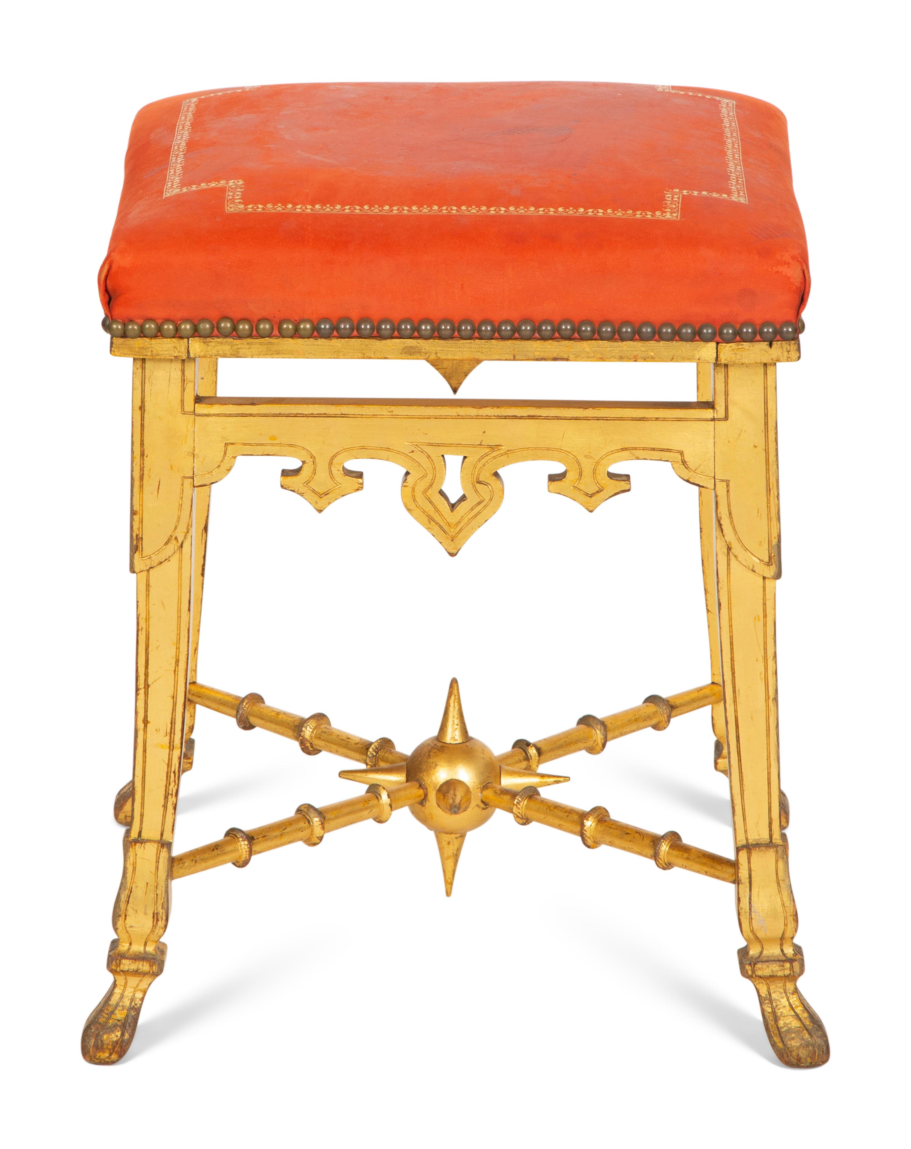 A Northern European Giltwood Stool