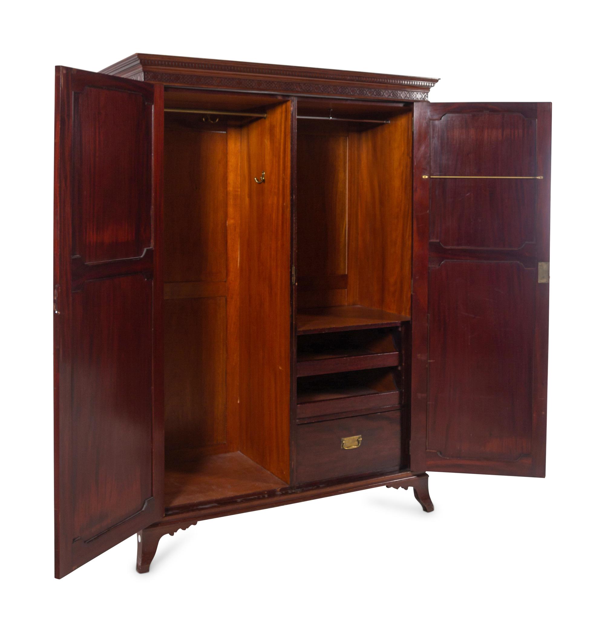 An Edwardian Mahogany Armoire in the Chippendale Taste