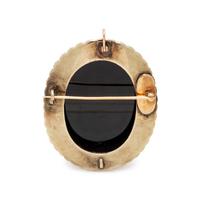 ANTIQUE, ONYX CAMEO AND PEARL PENDANT/BROOCH