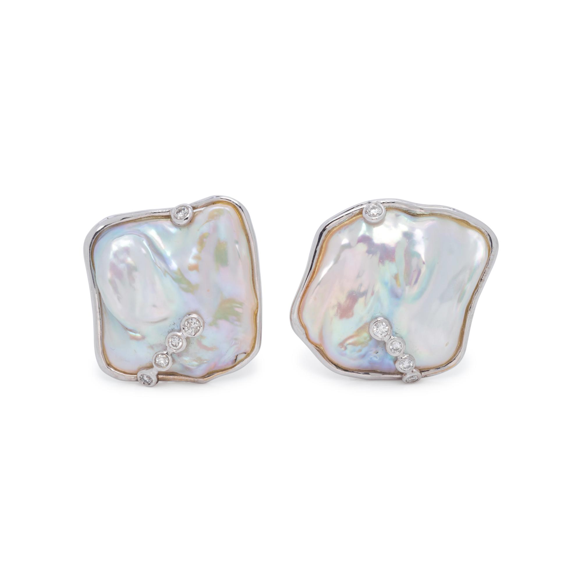 CULTURED PEARL AND DIAMOND EARRINGS
