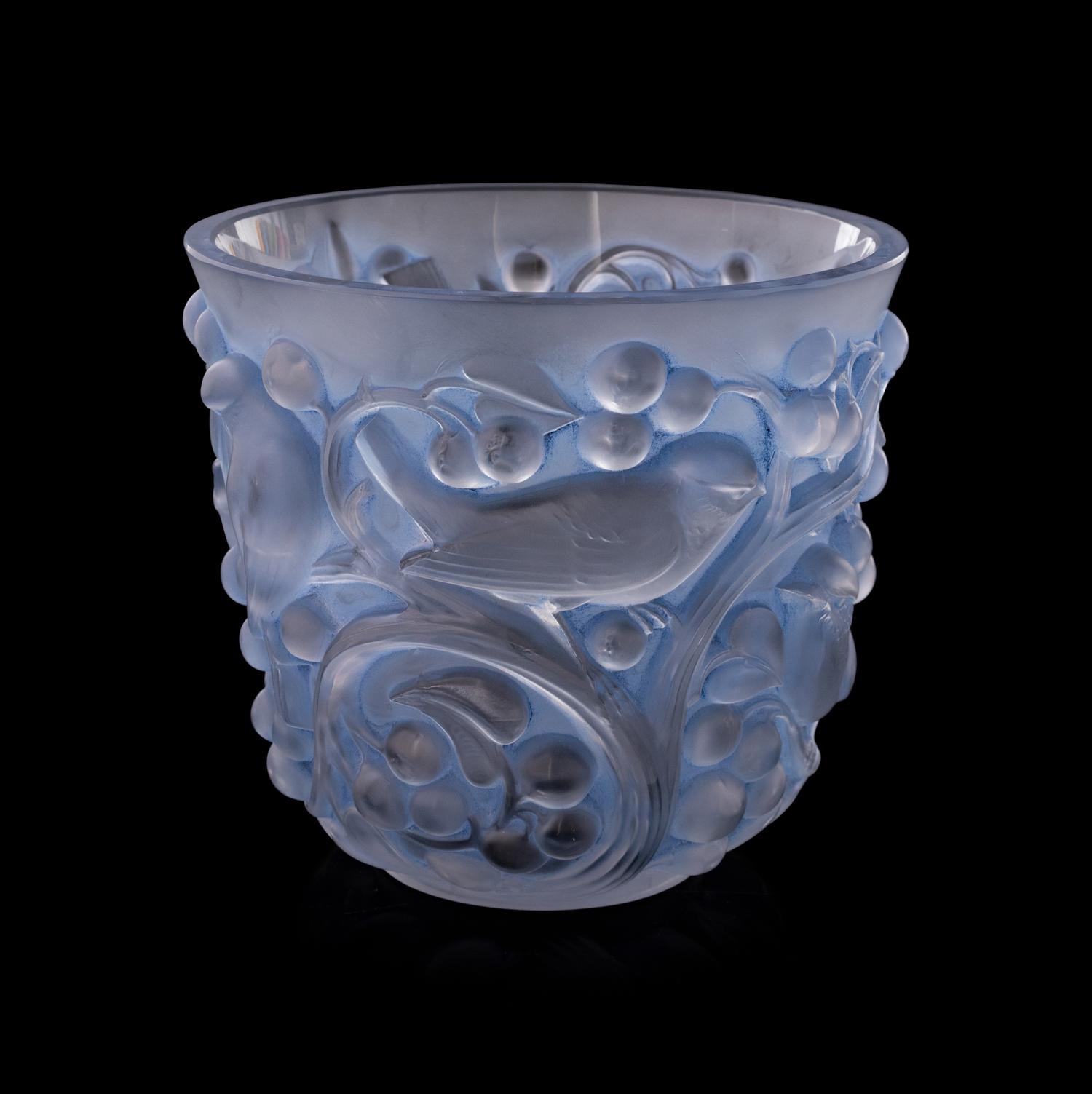 An R. Lalique Avalon Glass Vase