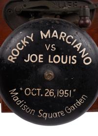 A Vintage Everlast Boxing Bell Inscribed With Titling From October 26, 1951 Rocky Marciano vs Joe Louis Heavyweight Fight at Madison Square Garden