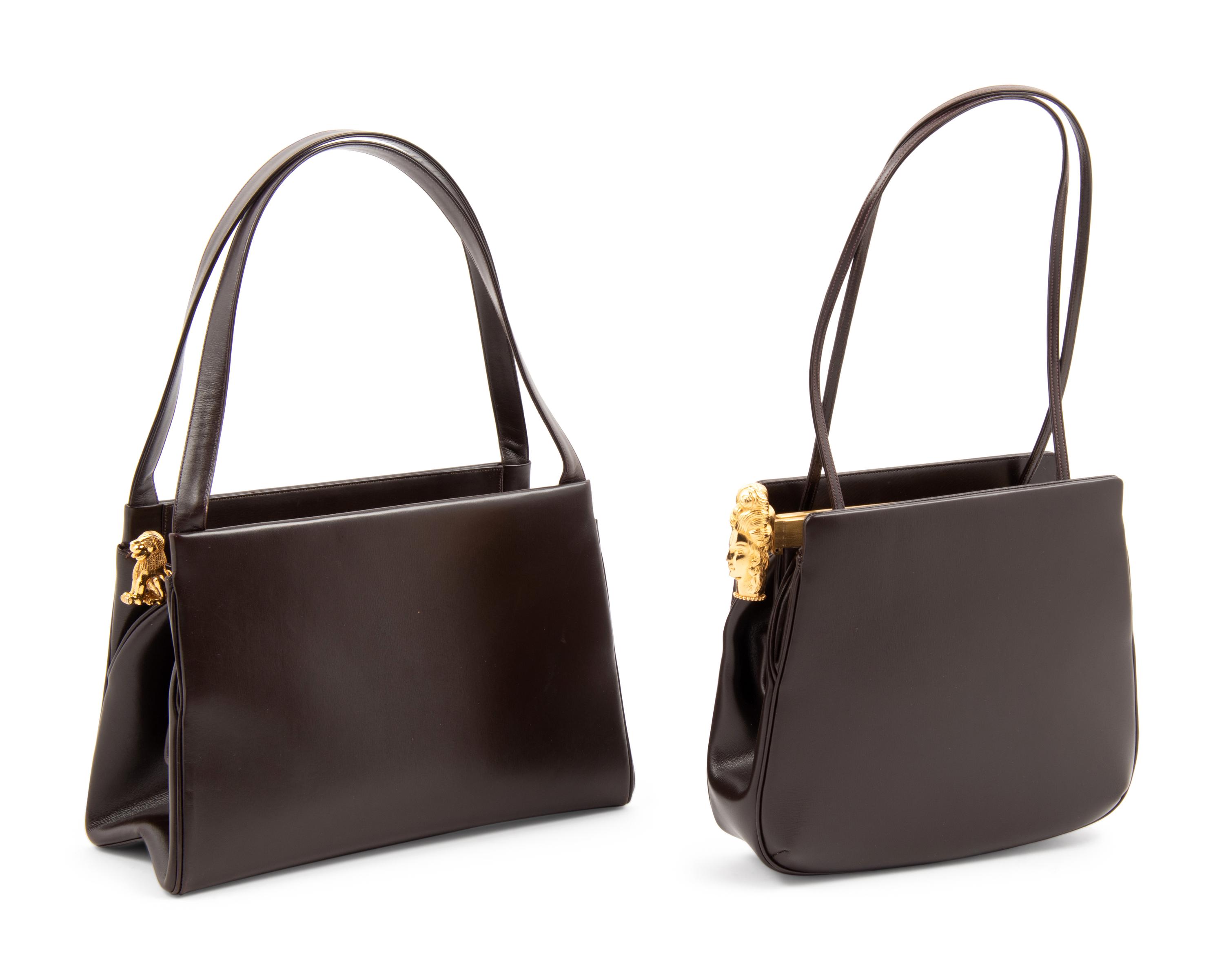 Two Judith Leiber Leather Handbags