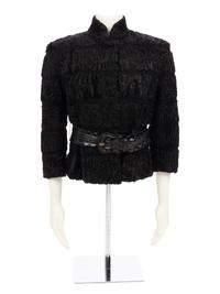 Fendi Mohair Jacket with Alligator Belt