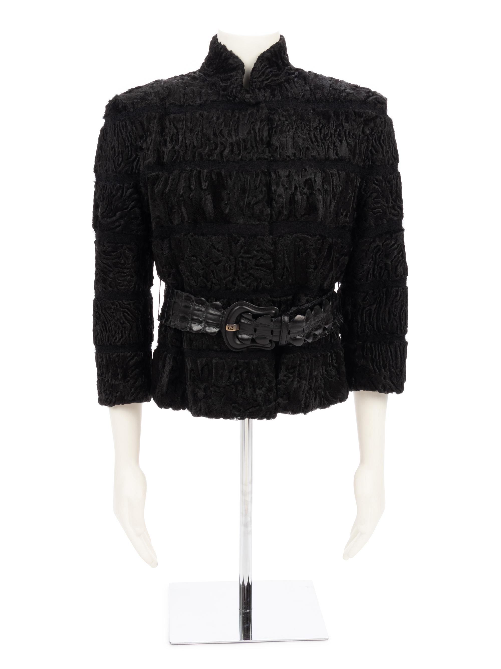 Fendi Mohair Jacket with Alligator Belt
