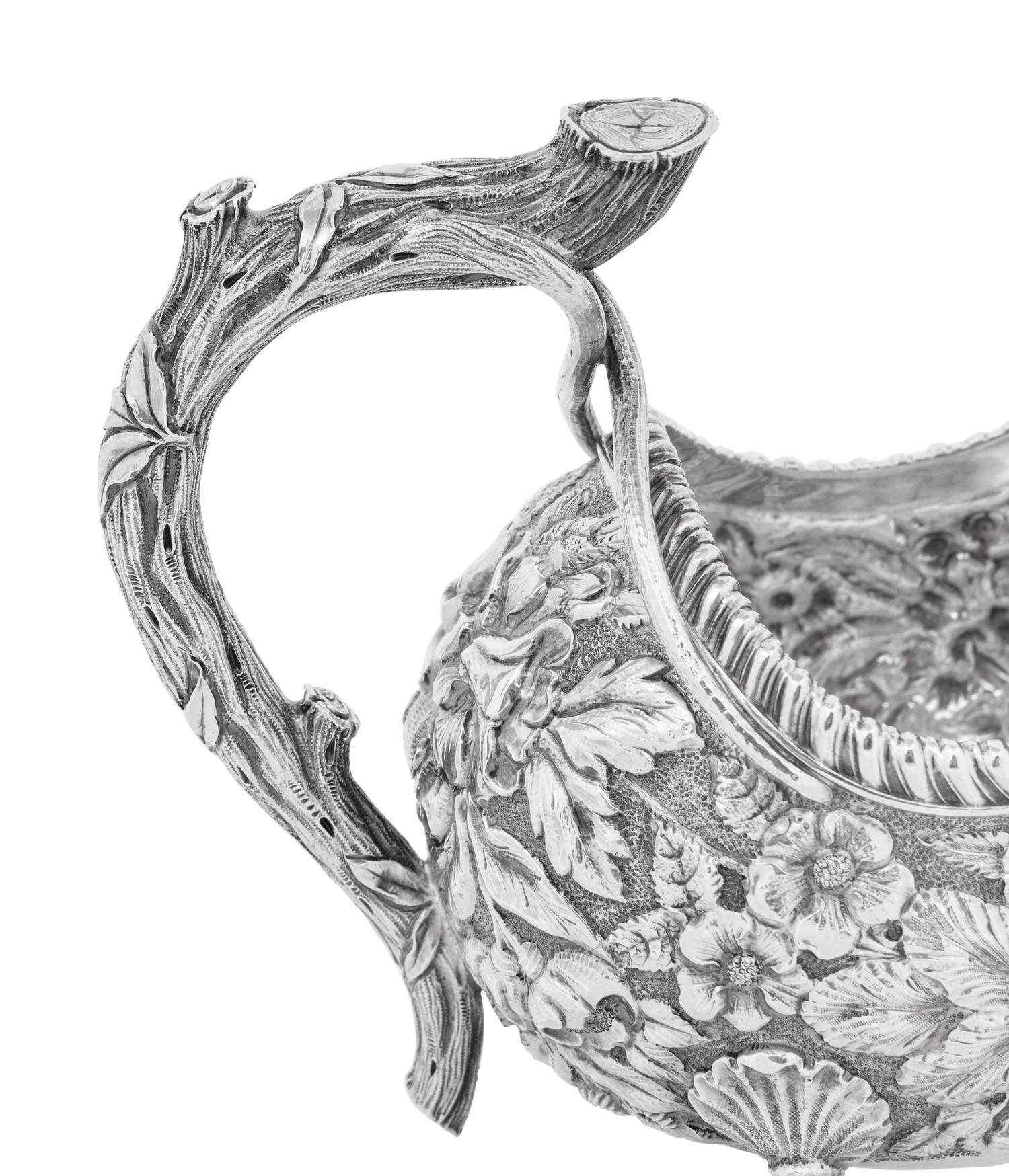 A Group of Five American Silver Repoussé Table Articles