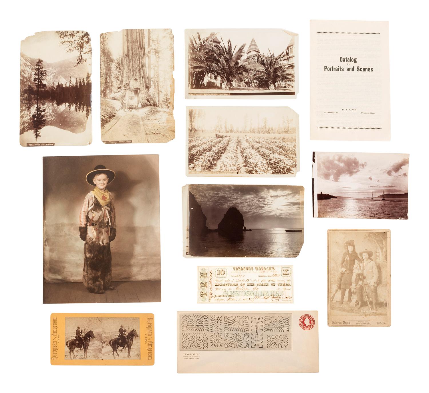 [WESTERN AMERICANA]. A group of assorted ephemera, including items related to sharpshooters, Native Americans, and William F. "Buffalo Bill" Cody.