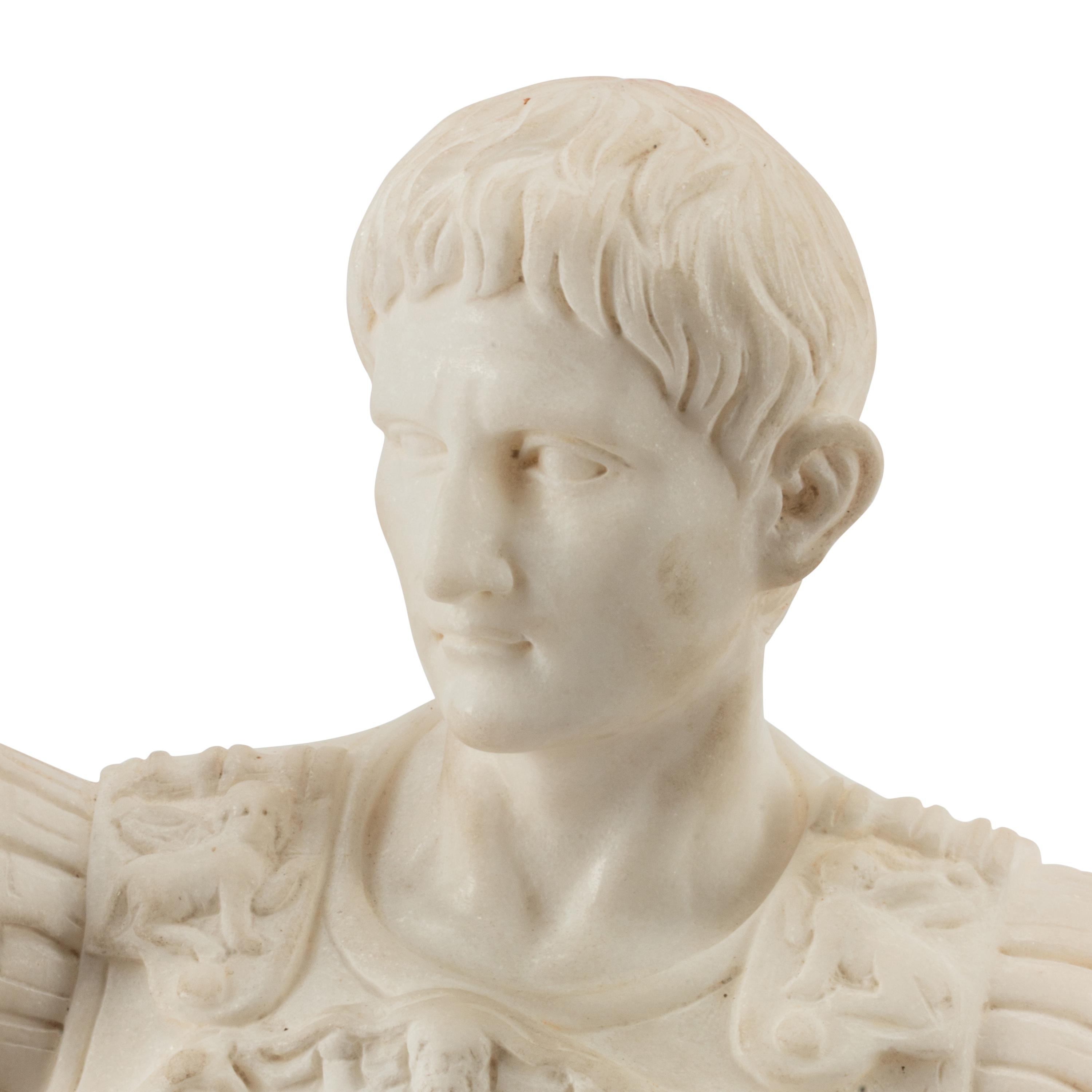 An Italian Carved Marble Model of the Augustus of Prima Porta